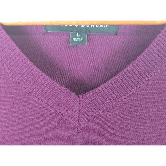 Banana Republic Cashmere Sweater Womens Large Purple Todd Duncan Scottish Yarn - Picture 3 of 7